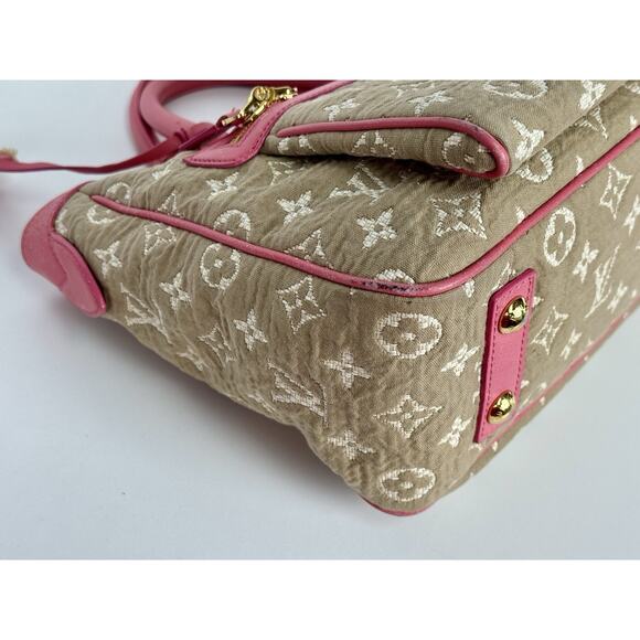 Louis Vuitton Sabbia Cabas Tote Bag in Monogram Canvas w Pink Leather Trim D-9 - Picture 4 of 16